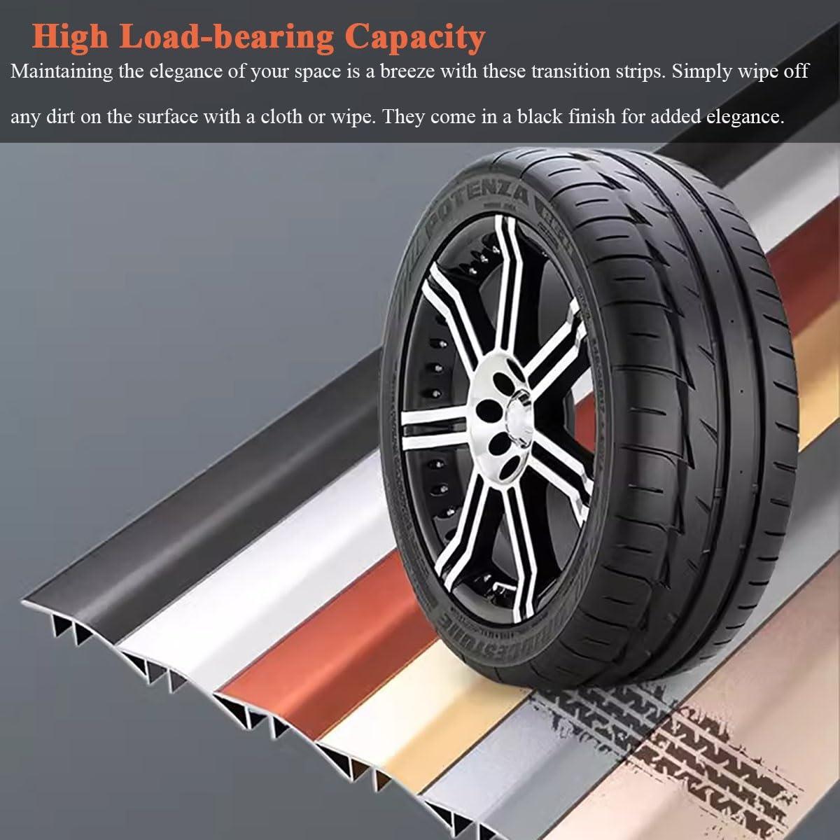 BYZOMU Doorway Floor Transition Strip Metal, Black Gold Gray Silver 1.5-2cm Height Threshold Ramp for Entryway, Edge Trim Laminate Flooring to The Carpet, Bedroom Livingroom Office Kitchen Reducer (Color :