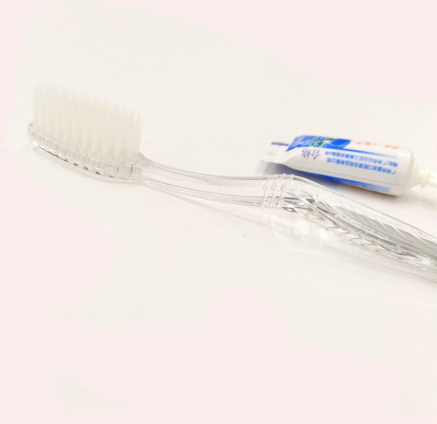 Generic Generic Manual Toothbrush Toothpaste Denture Care Kits Soft Bristle Hotel Travel Camping Hiking Hospital Portable Convient Pack of 50 (Silver)