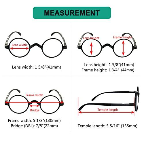 Eyekepper Eyekepper Round Reading Glasses a Little Large than Vintage Professor Oval Readers (Black,+3.75)