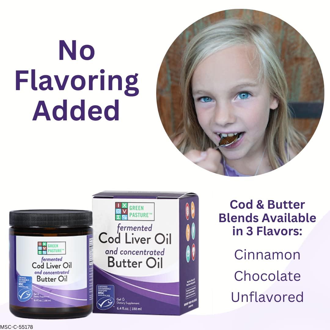 Green Pasture Green Pasture Butter Oil/Fermented Cod Liver Oil Blended Gel - 6.4 oz.- Vitamin A & D- EPA - DHA - Omega Fatty Acids (Unflavored)
