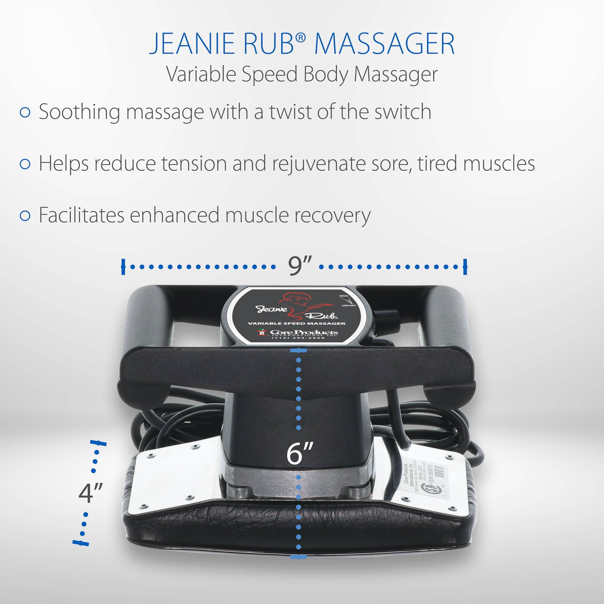 Core Products Core Products Jeanie Rub Variable Speed Massager, Premium Quality Deep Tissue Back & Shoulder Massager for Pain Relief, Body Massager for Back, Neck, Lower Back & Cellulite Massage