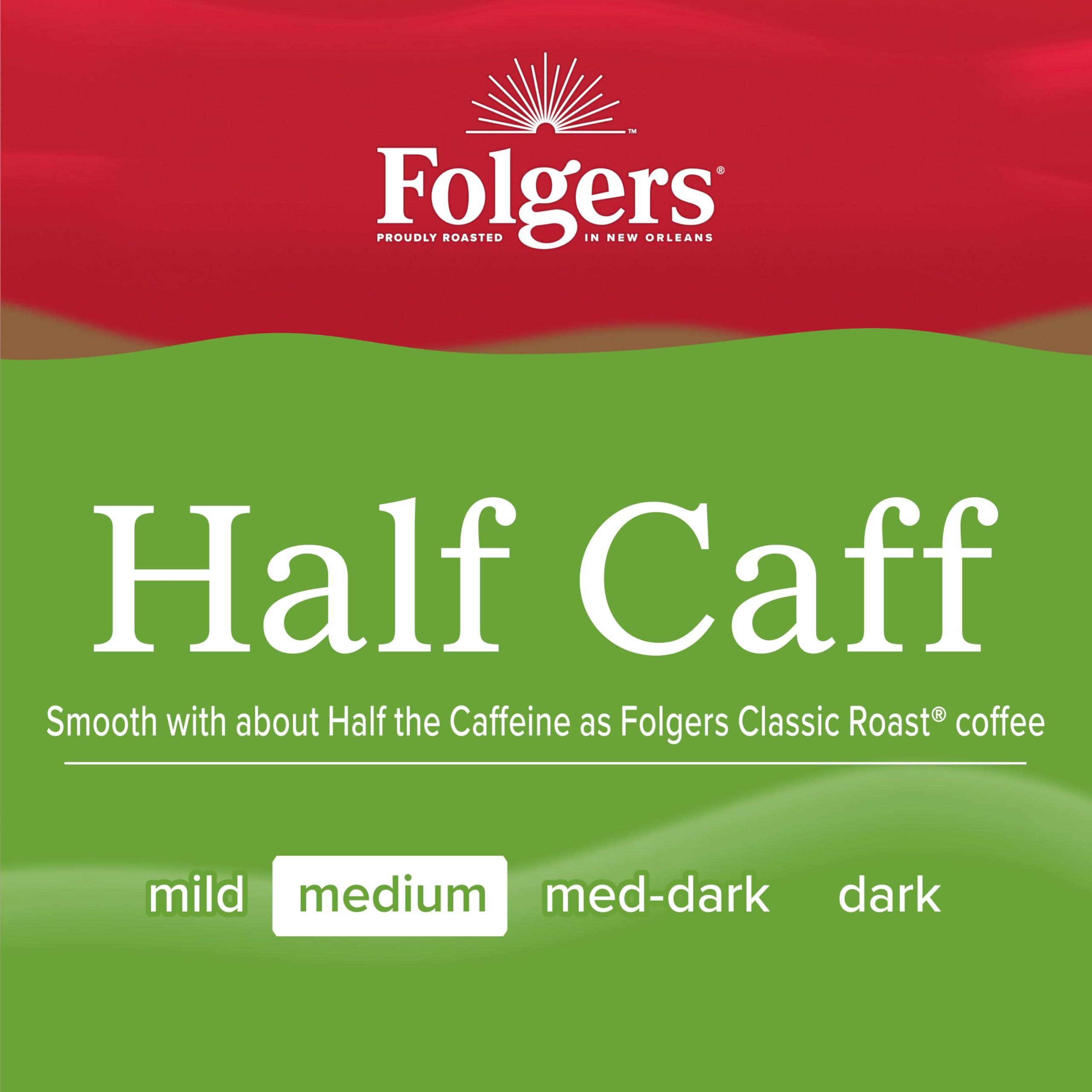 Folgers Folgers Half Caff Coffee, Medium Roast, Keurig K-Cup Pods, 10 Count (Pack of 6)