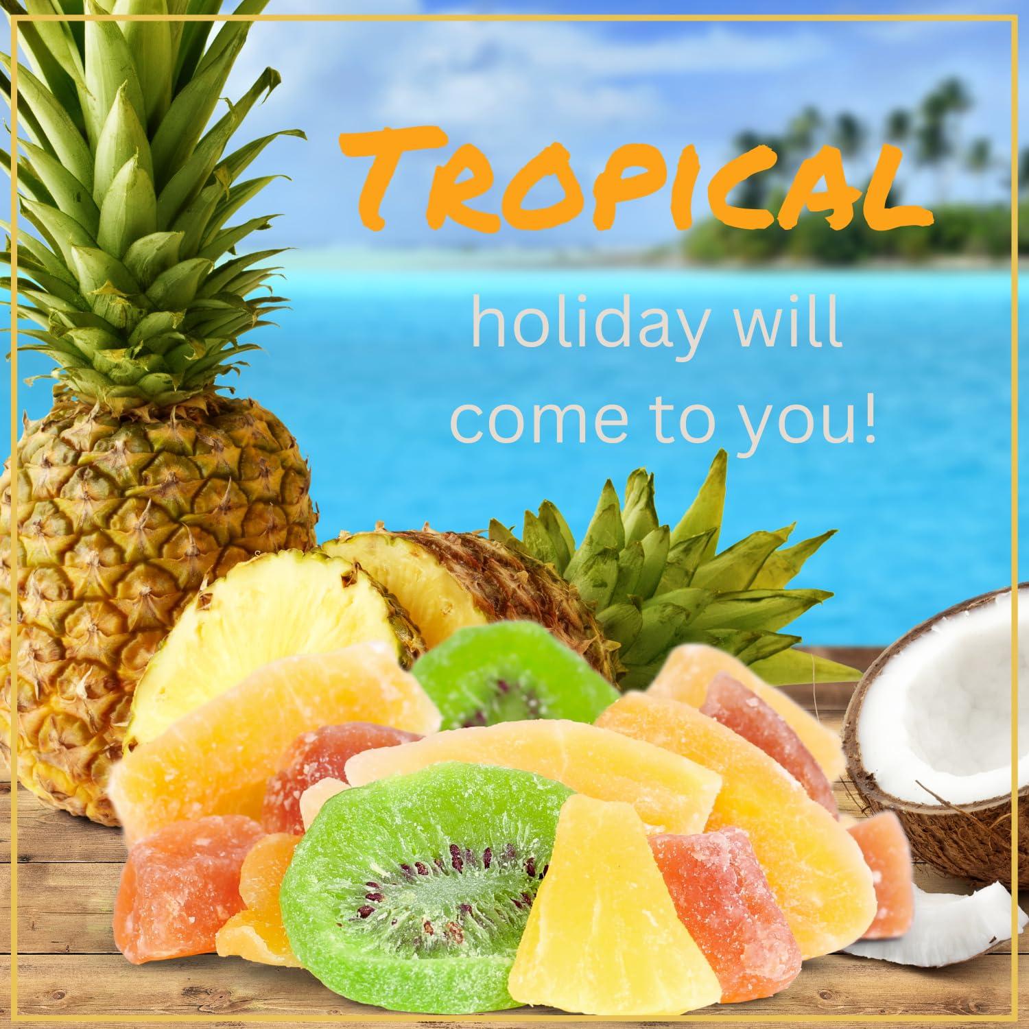 It\'s Delish Tropical Mixed Dried Fruit Chunks by It\'s Delish, 10 lbs Bulk | All Natural Refreshing Snack | Mix Of Pineapple, Papaya, Mango, and Kiwi Slices Low Sugar, No Sulphur, No Color added, Vegan, Kosher