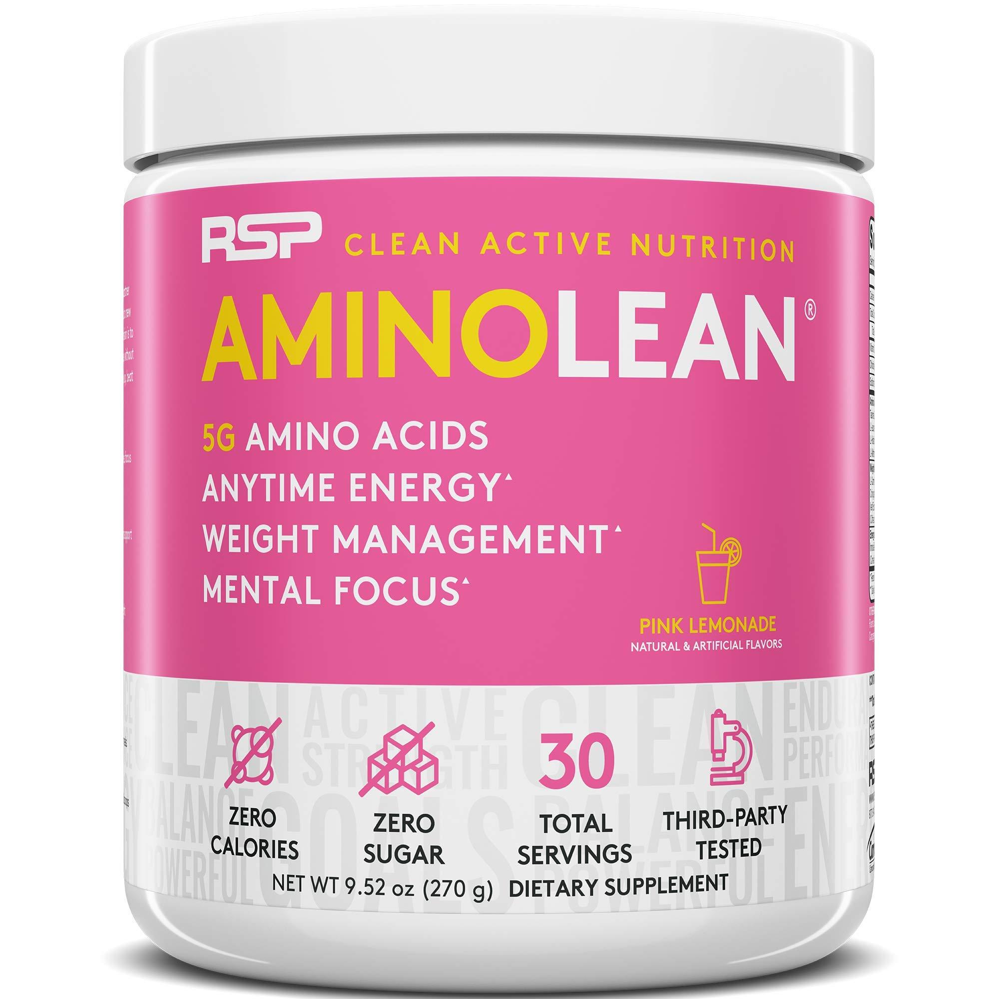 RSP NUTRITION RSP NUTRITION AminoLean Pre Workout Energy (Pink Lemonade 30 Servings) with AminoLean Recovery Post Workout Boost (Blood Orange 30 Servings)