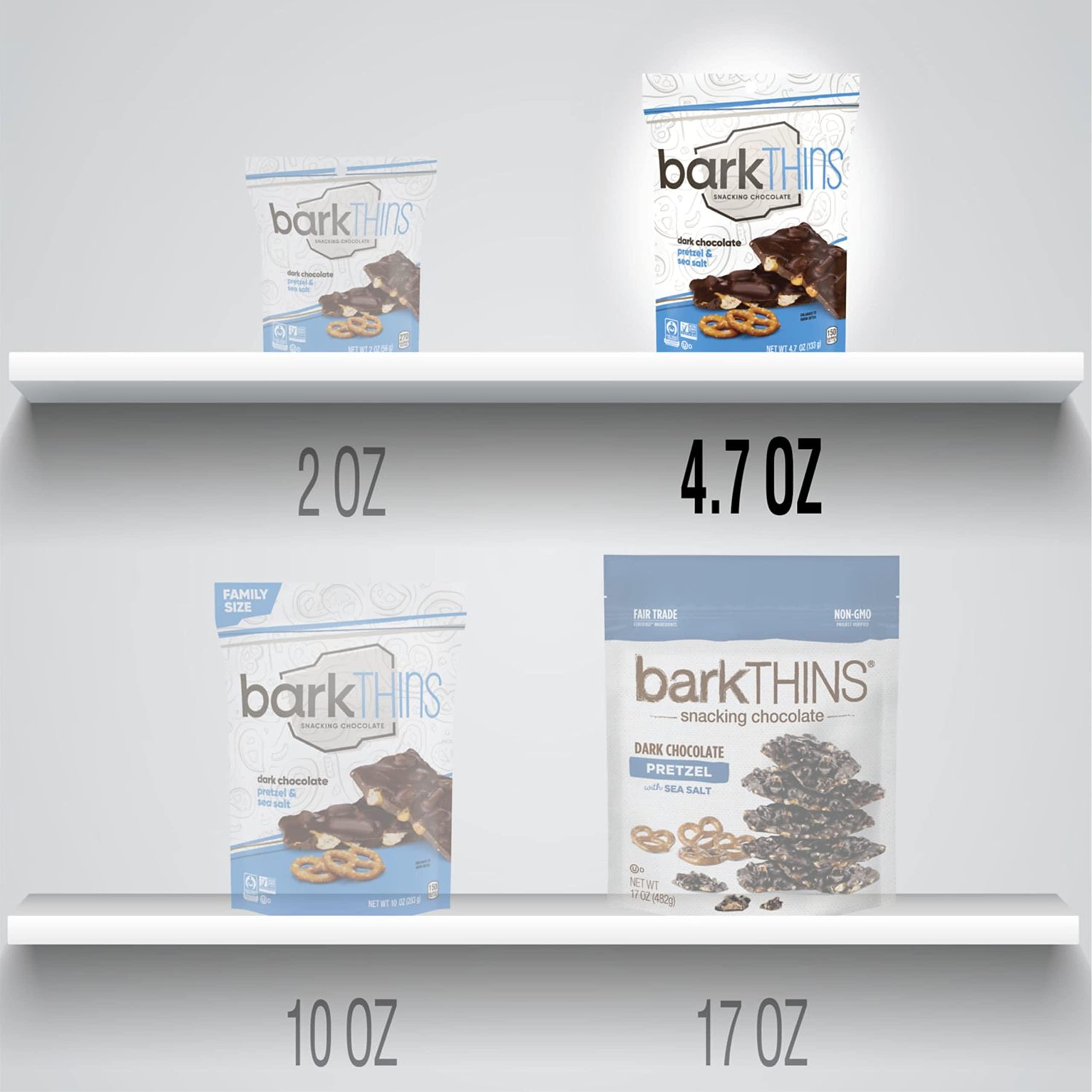 barkTHINS barkTHINS Dark Chocolate, Pretzel and Sea Salt Snacking Chocolate Bag, 4.7 oz