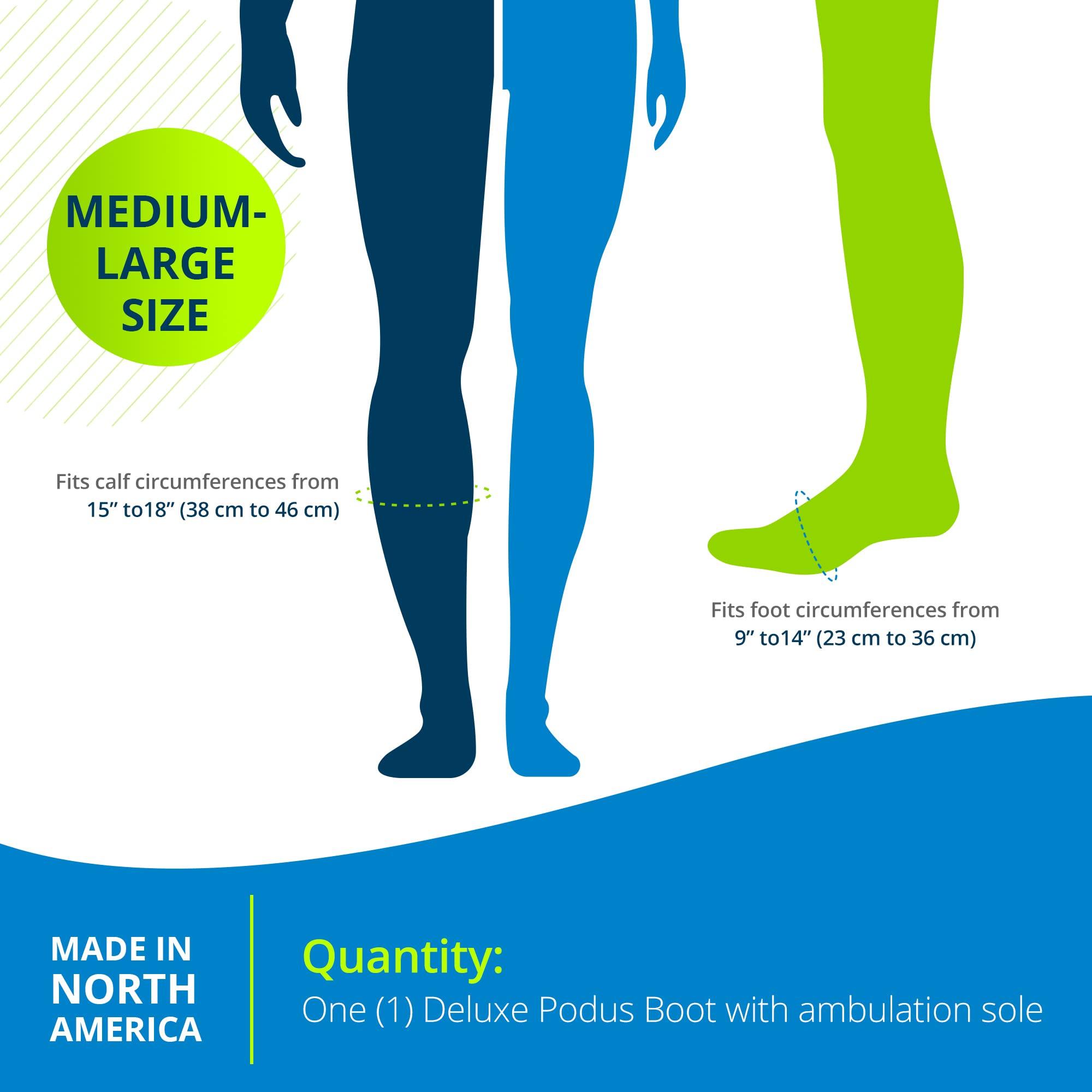 Posey Posey 6148ML Deluxe Podus Boot With Ambulation Sole, Medium, Large, Black