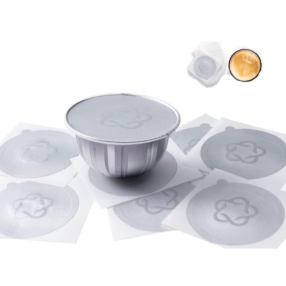 RECAFIMIL RECAFIMIL Reusable Vertuo Capsule ReFill Grind Tool Kit for VertuoLine Capsules with Aluminum Foils Seals Compatible with Nespresso Vertuoline Pods (200 pcs foils)