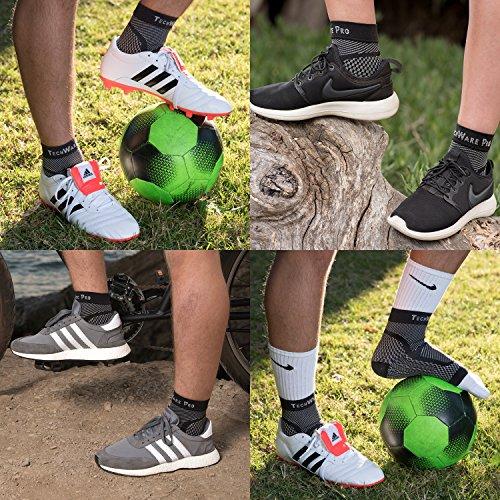 TechWare Pro TechWare Pro Ankle Brace Compression Sleeve - Relieves Achilles Tendonitis, Joint Pain. Plantar Fasciitis Foot Sock with Arch Support Reduces Swelling & Heel Spur Pain. (Black, S/M)