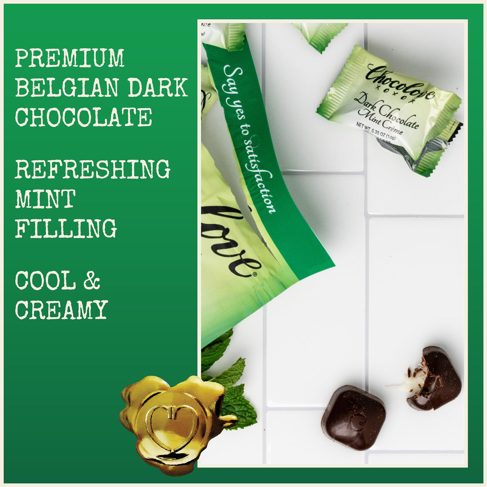 Chocolove Chocolove Mint Crme Chocolate Bites | 55% Cocoa | Refreshing Mint Filling | Crafted with Premium Belgian Dark Chocolate | Dairy-Free, Non-GMO, & Gluten-Free, 3.5 oz Pack (8 Pack)