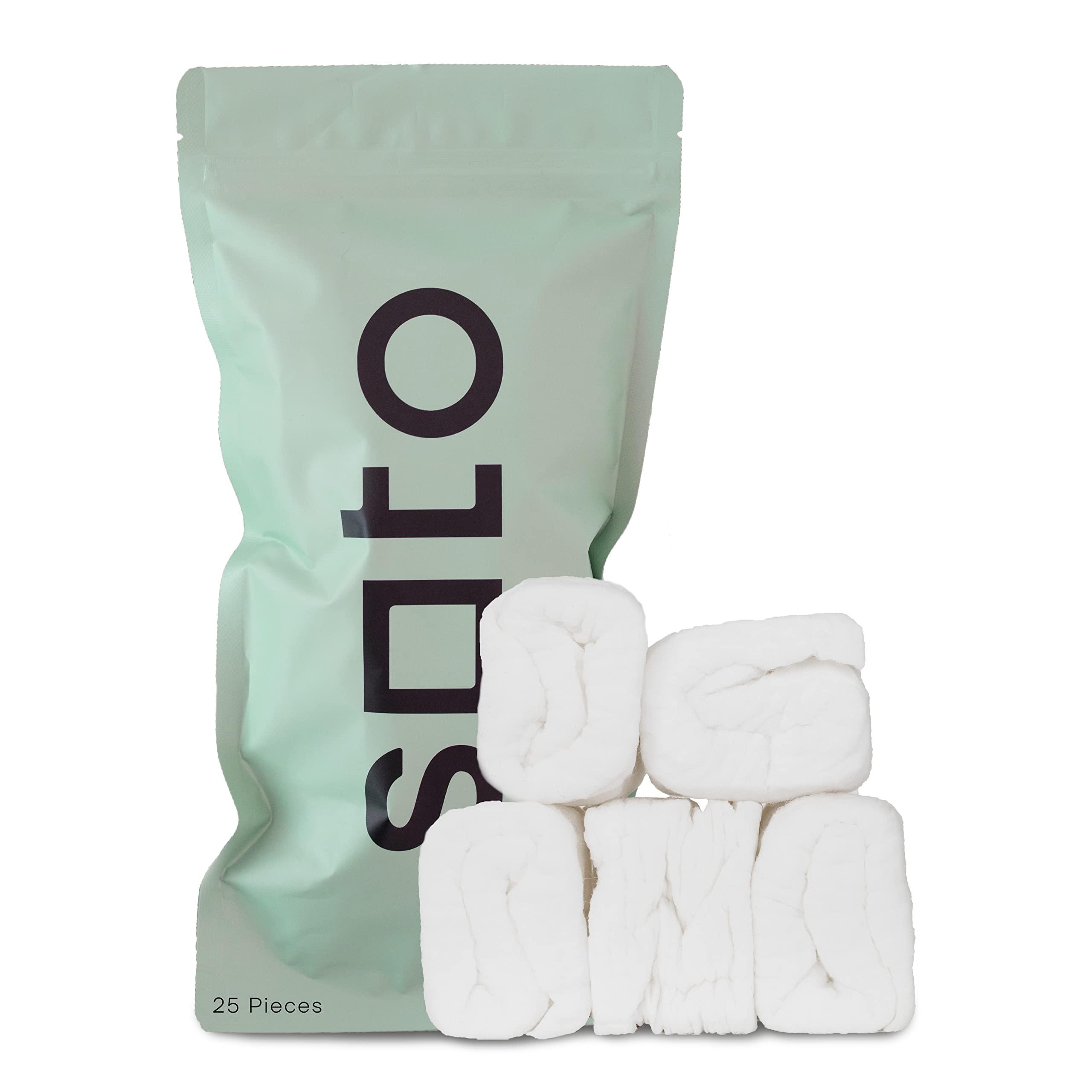 soto soto White Expandable Cleaning Towels, 100% Cotton (25 Pack) - 9 inches x 13 inches; Cotton Cleaning Rags, Disposable Hand Towels; Stronger Than Paper Towels Bulk Quantity