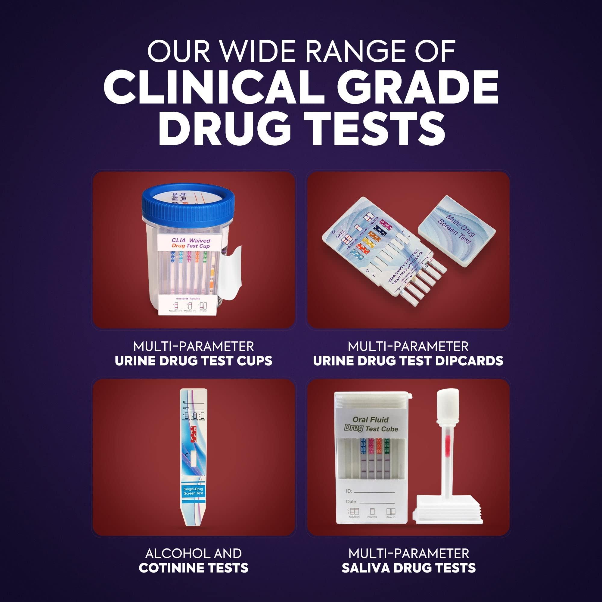 DIAGNOX HEALTH Accurate Urine Drug Test Kit - 14 Panel at Home Drug Test Cup with Clicker & Temperature Strip - CLIA Waived, 510k Cleared with SAMHSA Cutoff Levels [25 Test Cups]