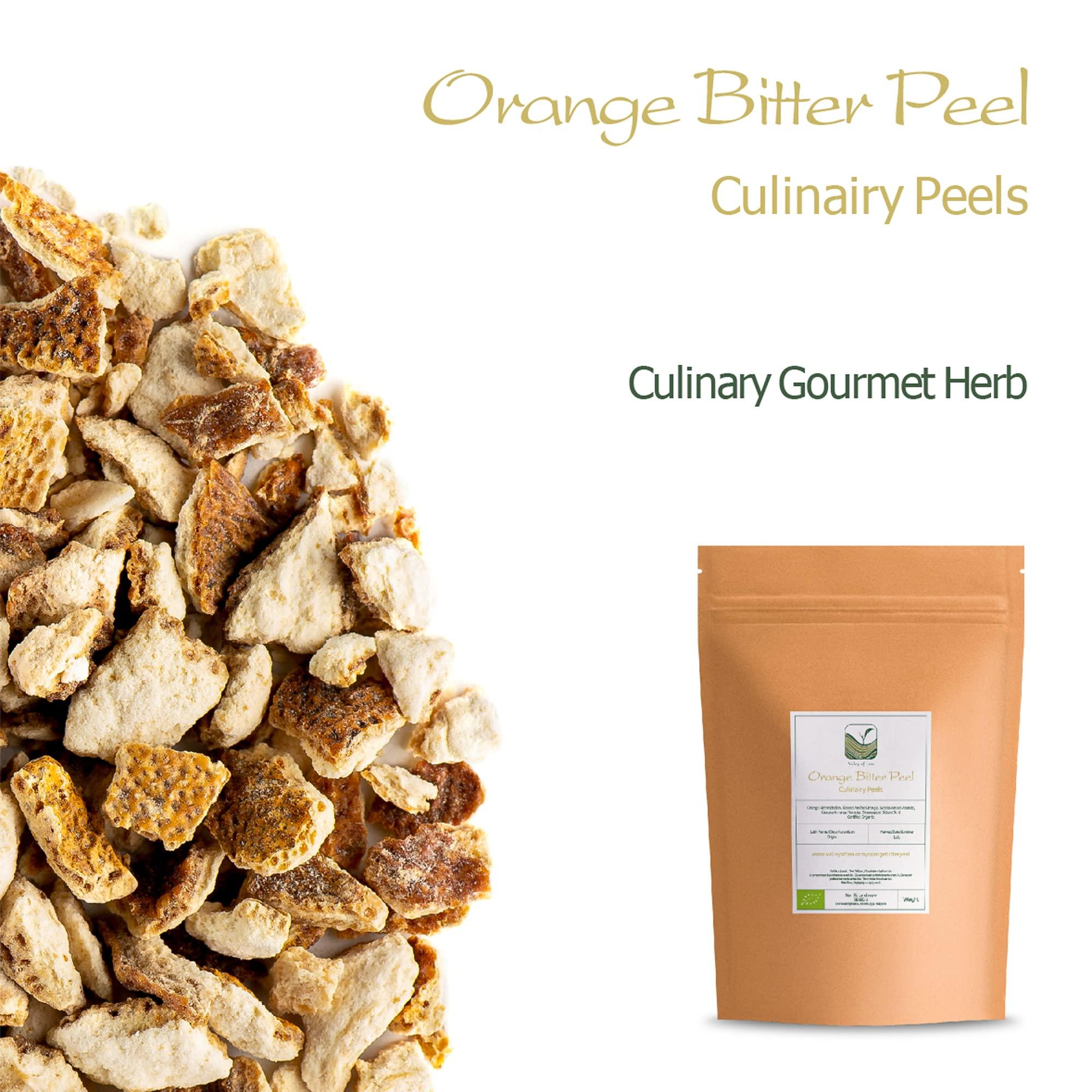 Valley of Tea Bitter Orange Peel Organic Zest - Orange Bitters Orange Zest For Baking Dry Orange Peel Dried Zest Dehydrated Oranges Dried Orange Peel Dried Bitter Orange Dried Orange Peel Bitter 100g