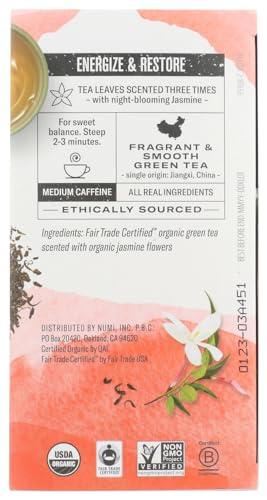 Numi NUMI Organic Tea Green Tea, Organic, 18 Bags/BX, Jasmine Green SKU-PAS931877