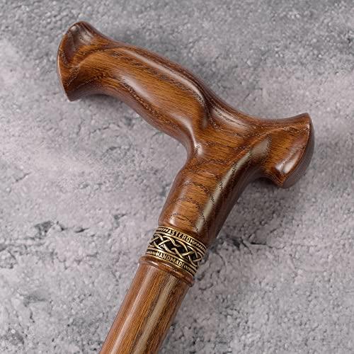 Asterom Asterom Walking Cane - Handmade, Ergonomic, Wooden Canes for Men & Women - Unique Wood Walking Sticks for Seniors (Caramel, 38 Inches)