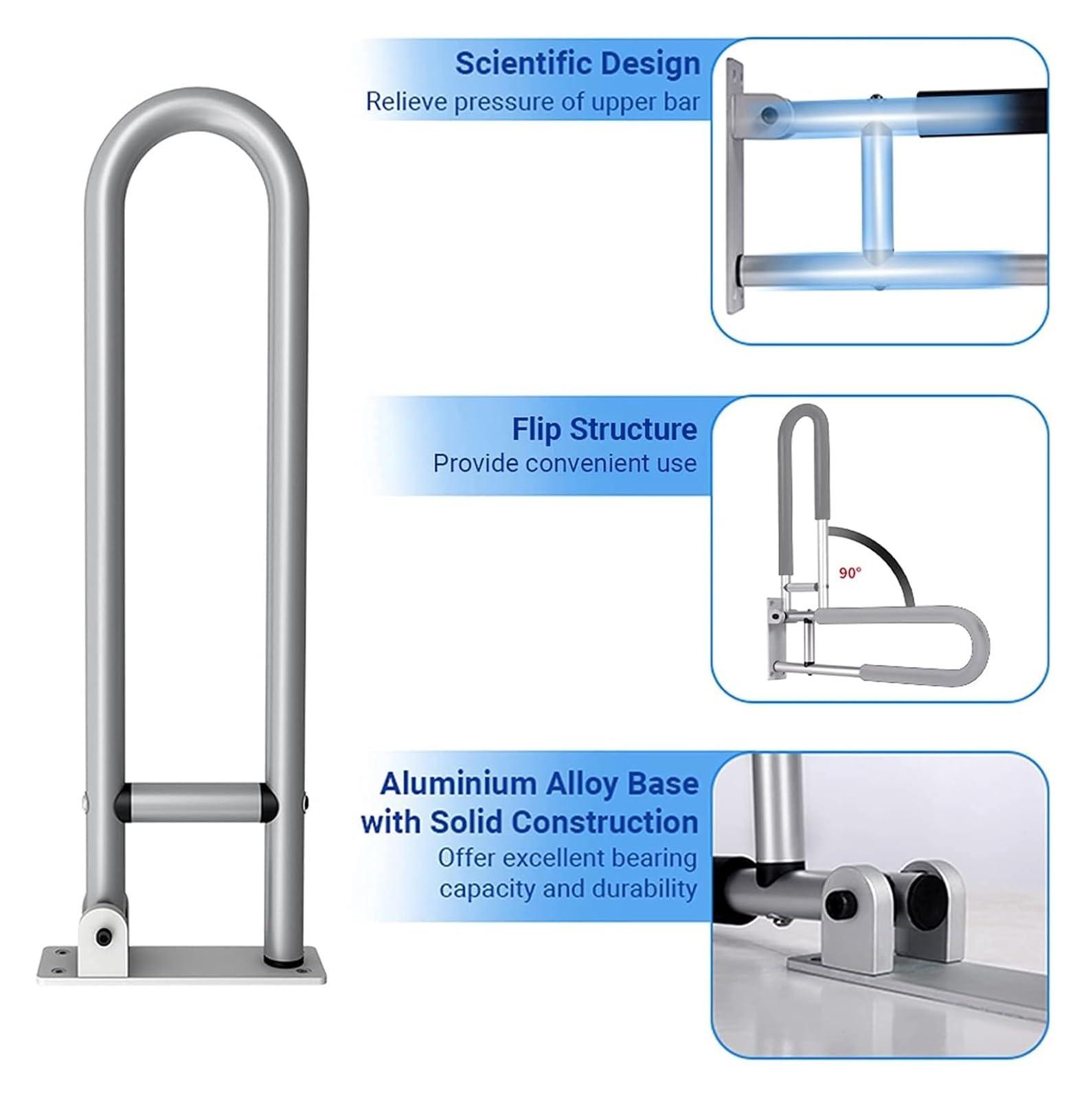 TiStm Grab Bar Bathroom Toilet Frames for The Elderly, Bathroom Bar Handle Flip-up Screw-in Toilet Rail Hand Grip Home Equipment for Elderly Bar (Color : Colorful Chrysanthemum, Size : 60 * 6 * 20cm)