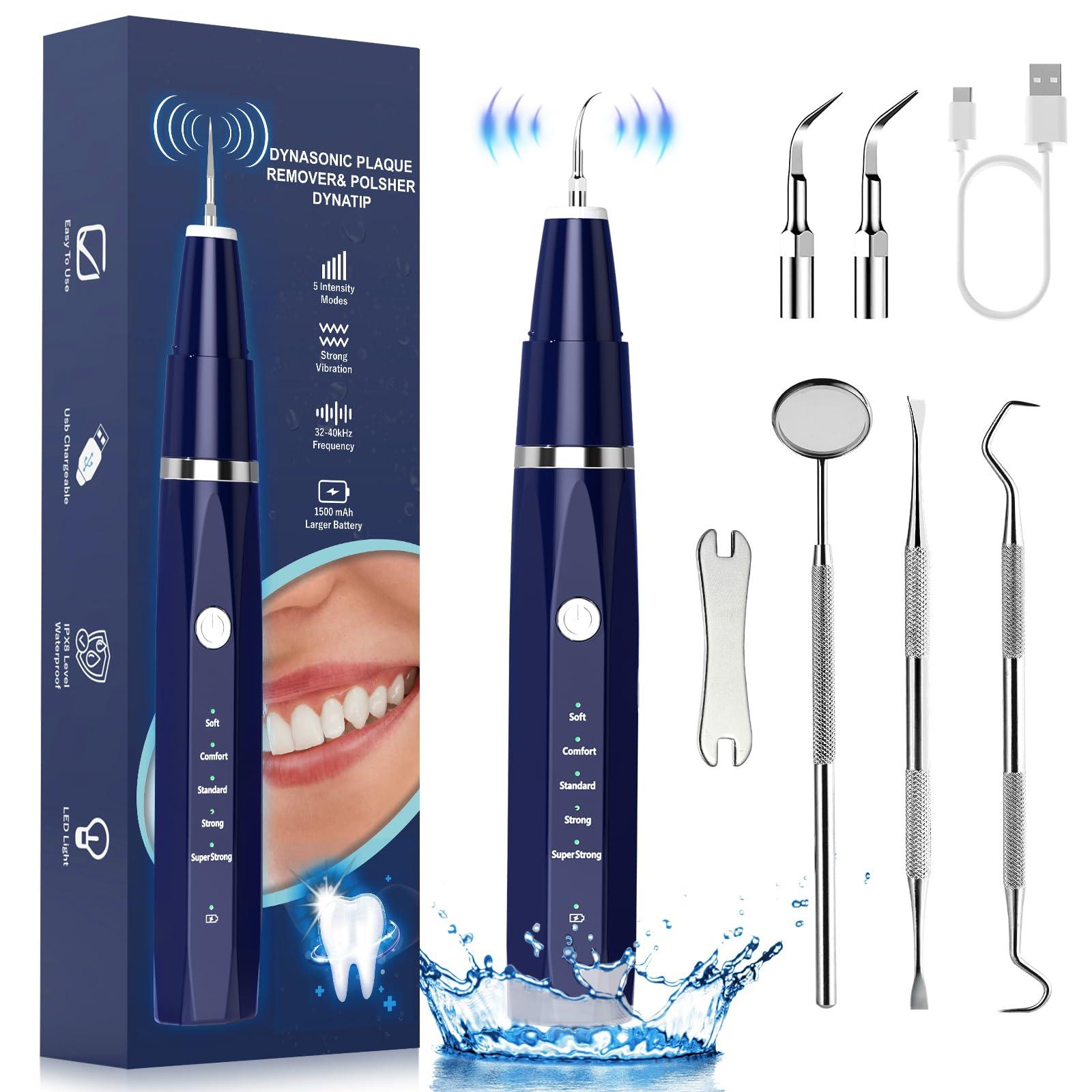 Vtiisamao Plaque/Tartar Remover for Teeth, Dental Calculus Remover Teeth Cleaning Kit with LED Light & 5 Adjustable Modes