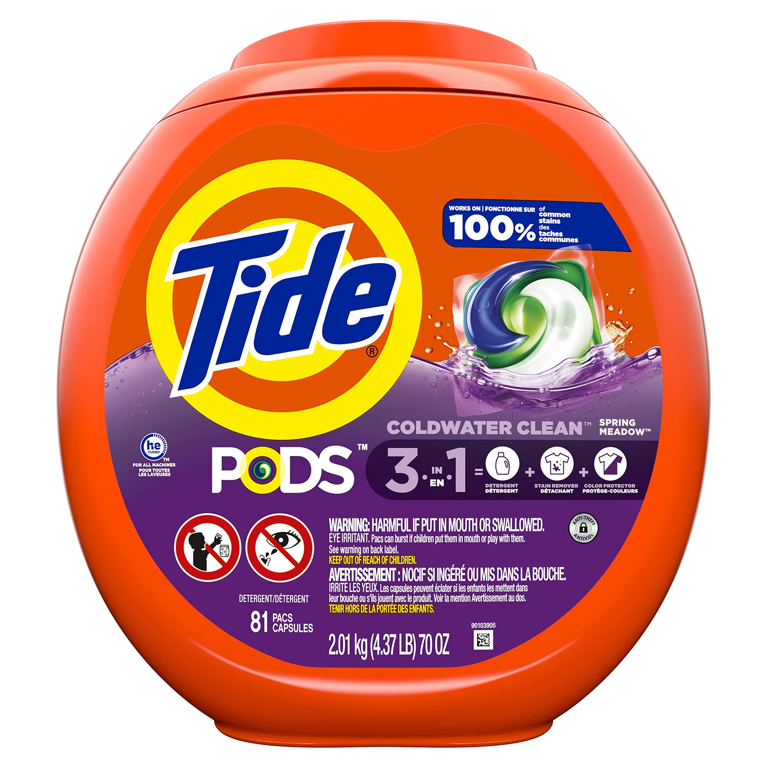 Tide Tide PODS Laundry Detergent Soap Pods, Spring Meadow, 81 count