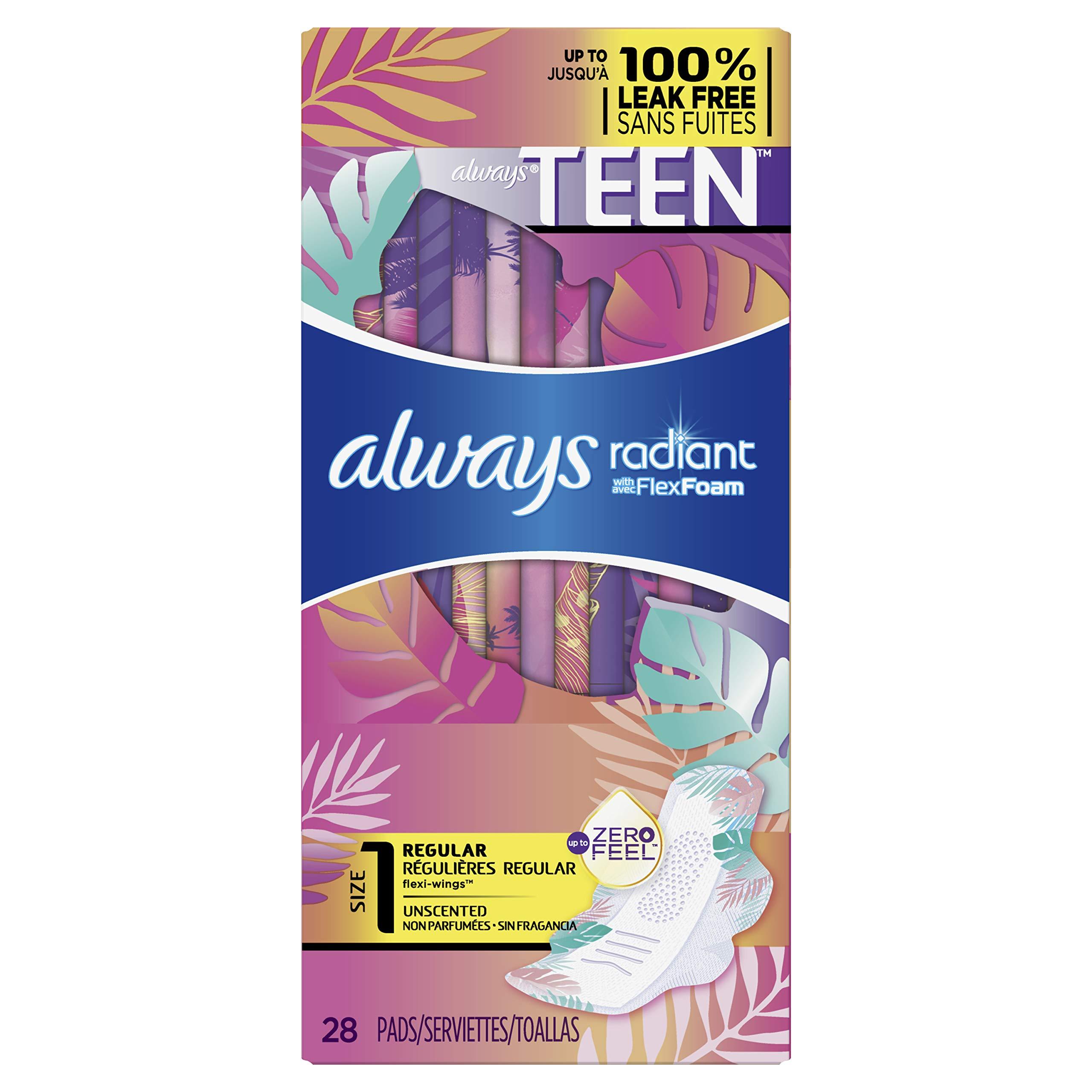Always Always Radiant Heavy Feminine Pads with Wings, Scented