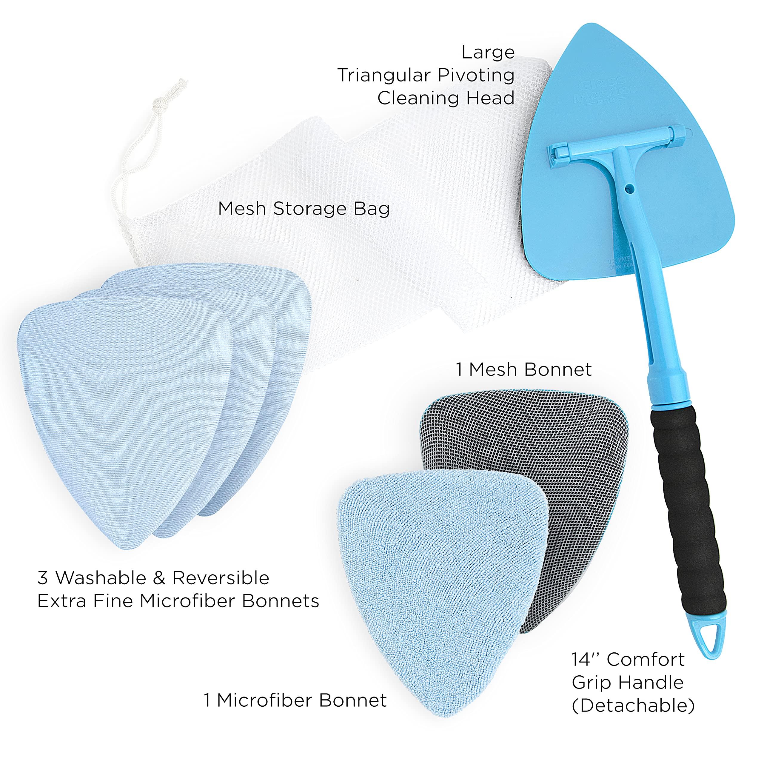 GlassMaster Pro Glass Master Pro Glass and Surface Cleaner - Cleaning Supplies with Microfiber Cleaning Cloth, Household Cleaning, Window Cleaner with Extra Bonnets