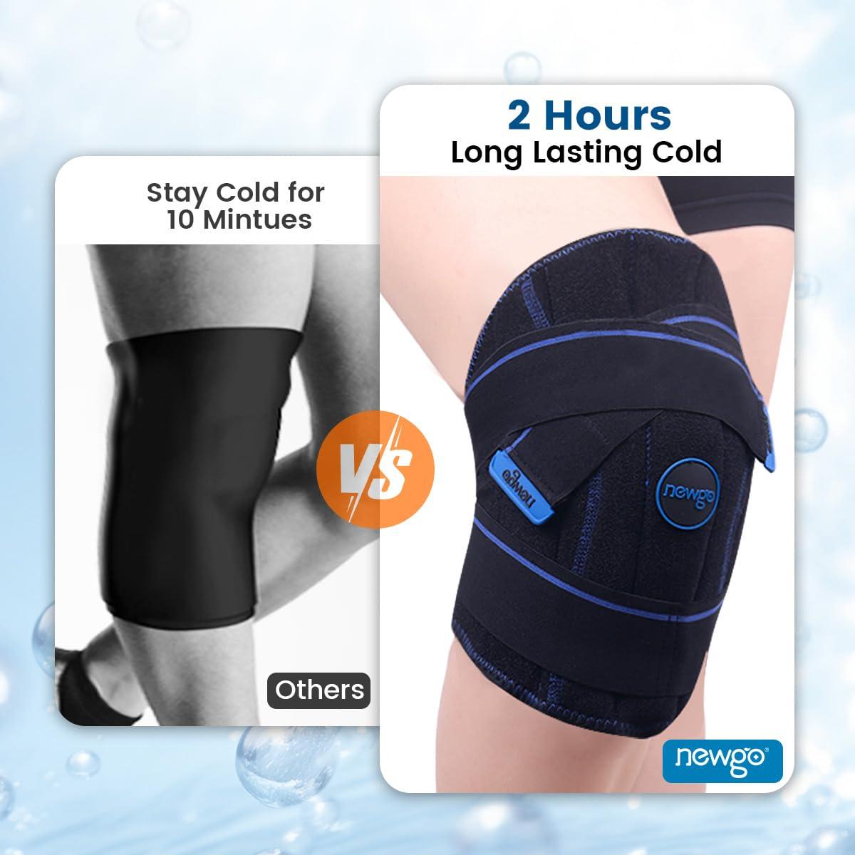 NEWGO NEWGO Ice Pack for Knee After Knee Replacement Surgery, Long Lasting Coldness Knee Ice Pack Wrap with Ice Cubes for Knee Injuries Swelling, Knee Surgery, Sports Injuries