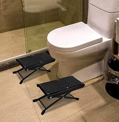 OGIFOAHC OGIFOAHC One Pair Folding Squatting Stool | The Original Bathroom Toilet Stool for Adults Height-Adjustable| 5-9 Inches |Black