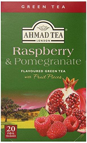 Ahmad Tea Ahmad Tea Green Tea, Raspberry & Pomegranate, 20 ct (Pack of 6) - Caffeinated & Sugar-Free