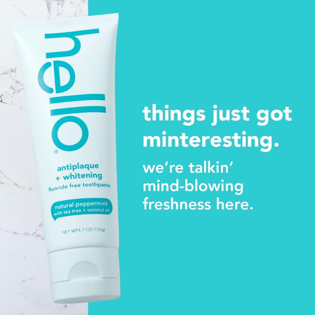 hello Hello Activated Charcoal Toothpaste, Fluoride Free with Activated Charcoal & Antiplaque Toothpaste, Fluoride Free for Teeth Whitening