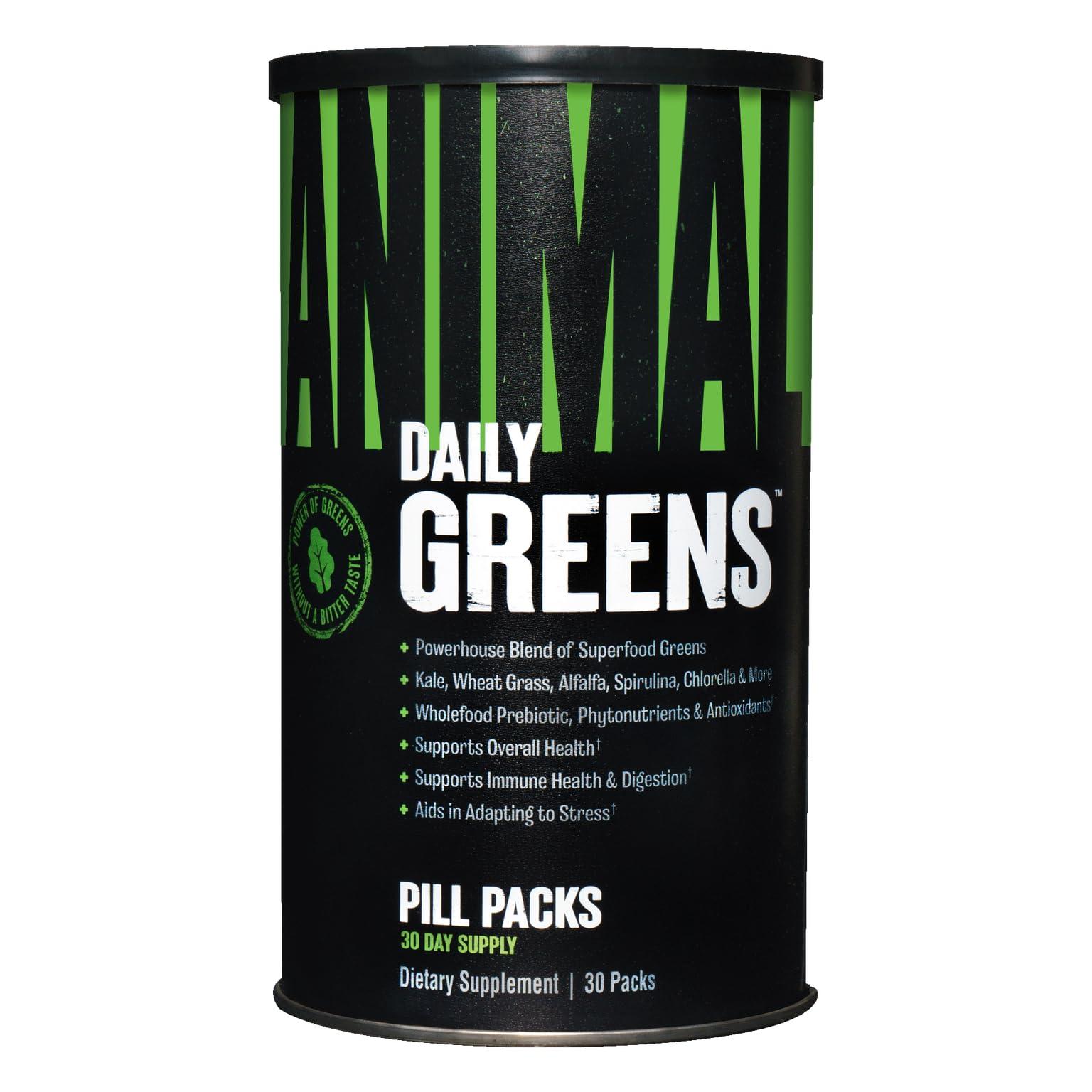 Animal Animal Pak - Convenient All-in-One Vitamin & Supplement Pack - Zinc, Vitamins C, B, D, Amino Acids & Greens Pak - Chlorophyll, Spectra, Superfood Whole Food Prebiotic and Probiotic Super Digestion
