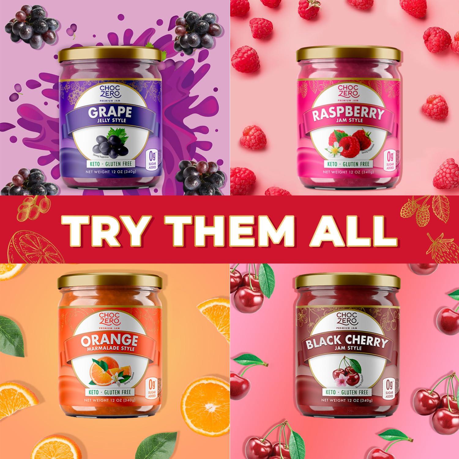 ChocZero ChocZero Keto Strawberry Fruit Spread, No Sugar Added, Keto Friendly, All Natural, Gluten Free, Sweetened with Monk Fruit (1 jar, 12 oz)