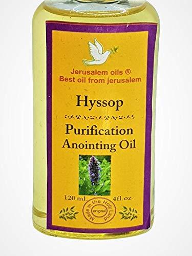 Jerusalem Oils Anointing Oil from Israel - Hyssop - Biblical Oil Made in Jerusalem 120 ML/ 4FL.OZ by SOLOMON4U (Hyssop)