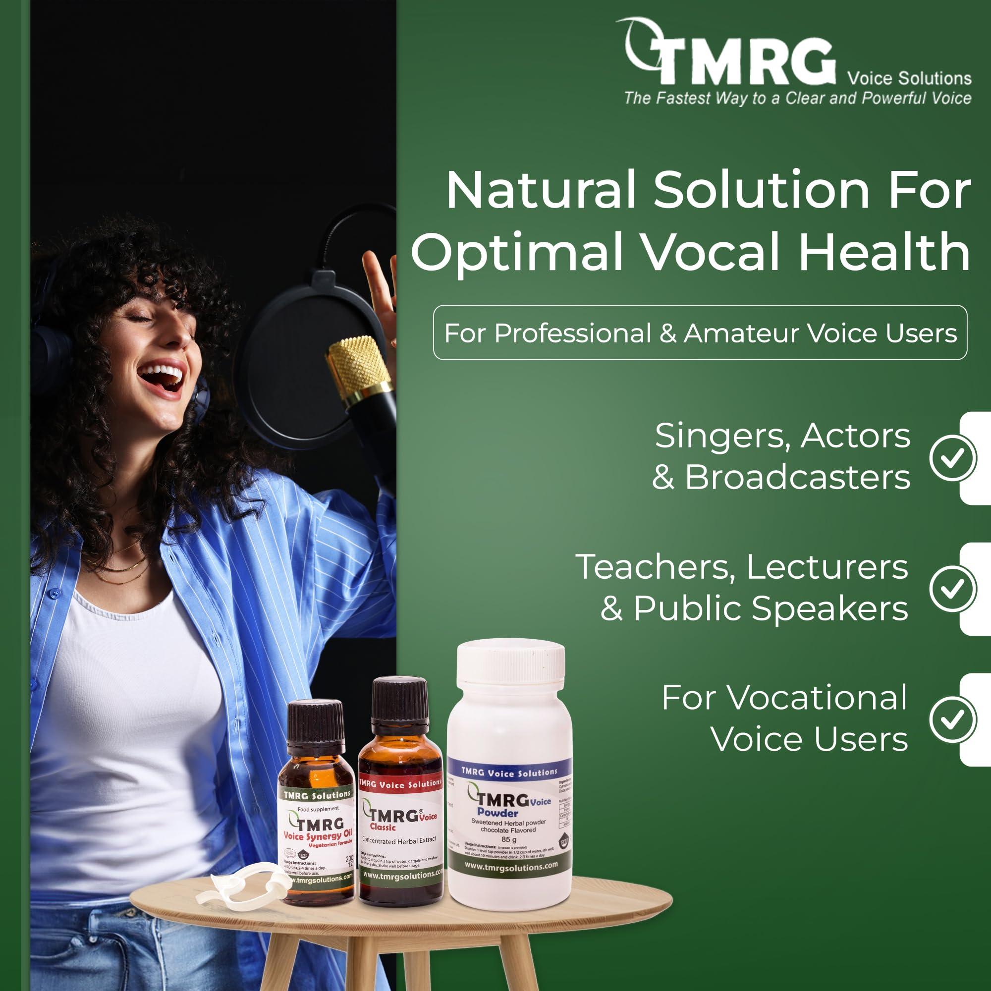 TMRG TMRG Powerful Vocal Recovery Kit - Large: Professional Herbal Remedy Featuring 30ml Voice Drops, 85g Voice Powder, 20ml Synergy Oil, and a ClipUltimate Care for Vocal Strength and Recovery.