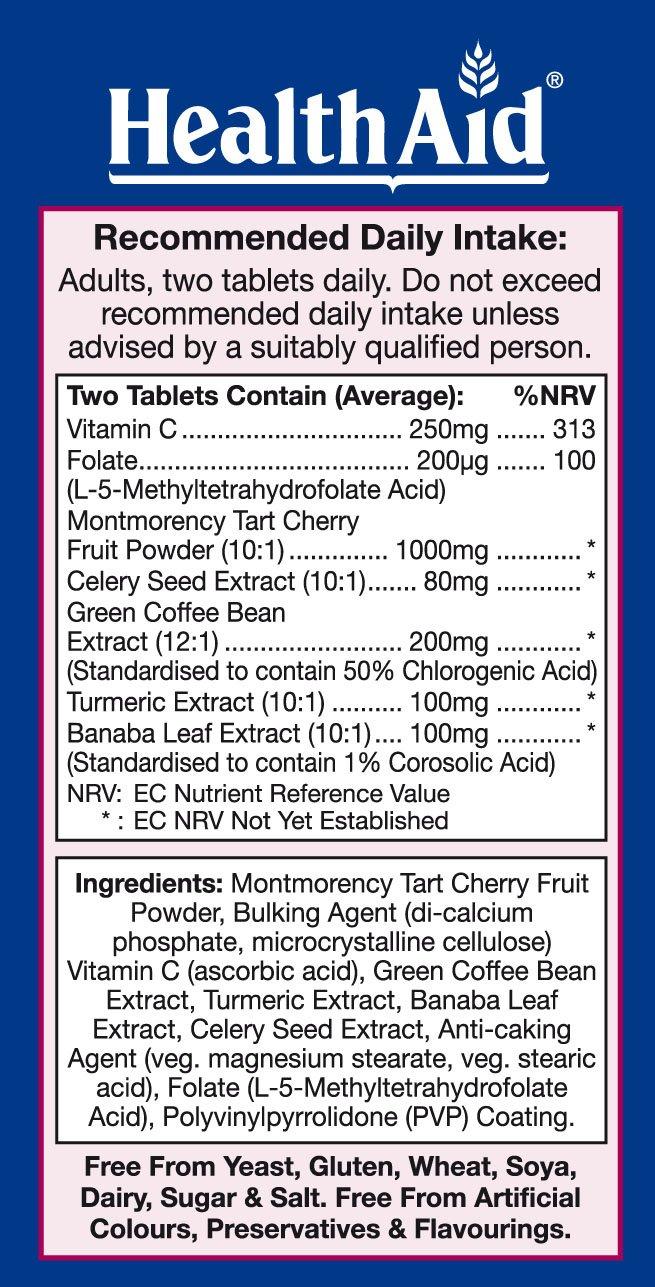 HealthAid HealthAid Uriprinol, Uric Acid Cleanse, 60ct, Twice Daily, Montmorency Cherry Complex with Celery Seed, Turmeric and Banaba Leaf, Vegan