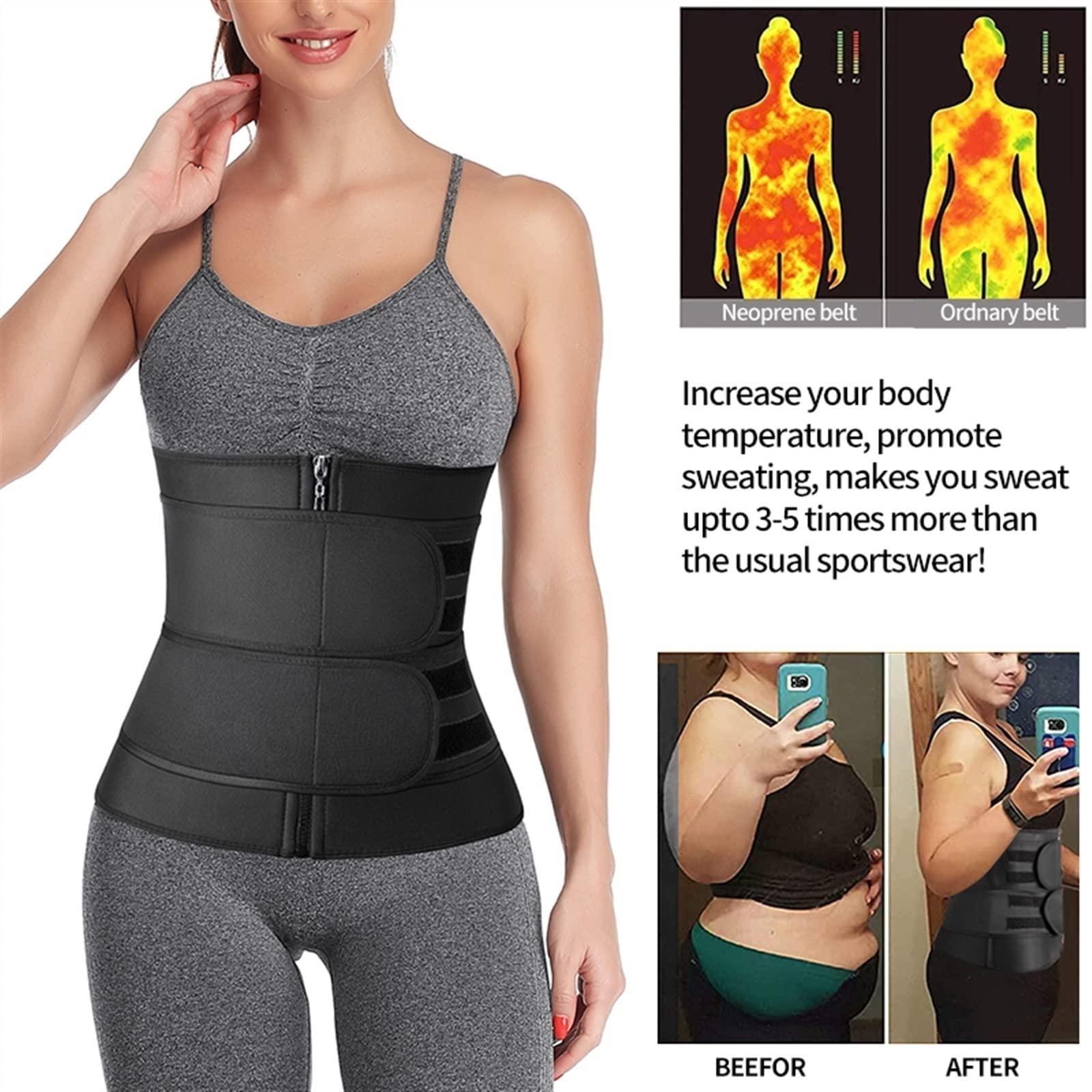 FANFENG FANFENG Women\'s Postpartum Belly Belt Back Posture Corrector Wasit Trainer Adjustable Double Pull Lumbar Support Corset (Color : Black, Size : XXL/XX-Large)