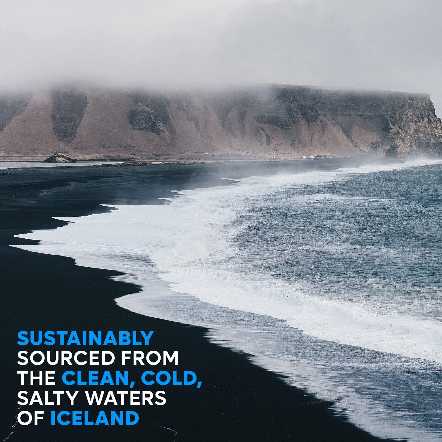 Nordic Catch Icelandic Sea Salt, Less Processed Flaky Salt Container, Mineral Rich Flake Sea Salts with Health Benefits, Sustainably Sourced Flaky Sea Salt for Baking (Pure Flaky, 40g Adjustable Grinder)