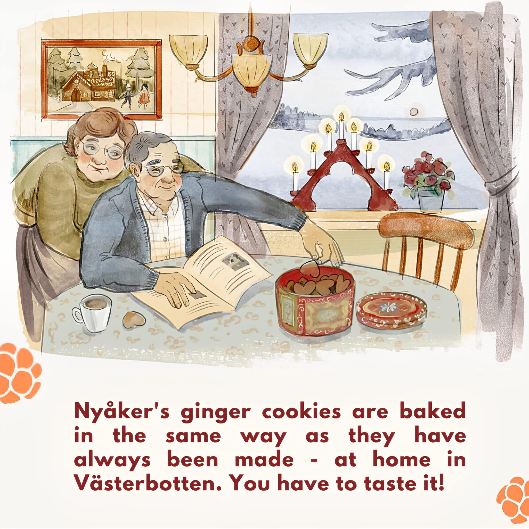 Goodscious Nyakers Pepparkakor Swedish Ginger Snaps Cookies, Vegan Cookies, Dairy-Free Snacks, Gourmet Christmas Cookies, Food Gift for Holidays - Christmas Gifts - Holiday Shapes - 13oz