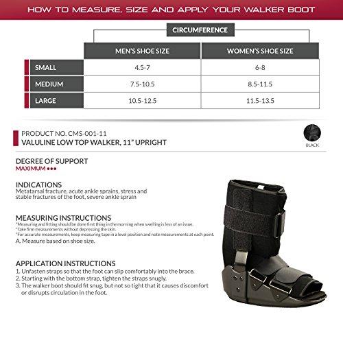 OTC OTC Short Leg Cast Low Top Walker Boot, Black, Large/Short