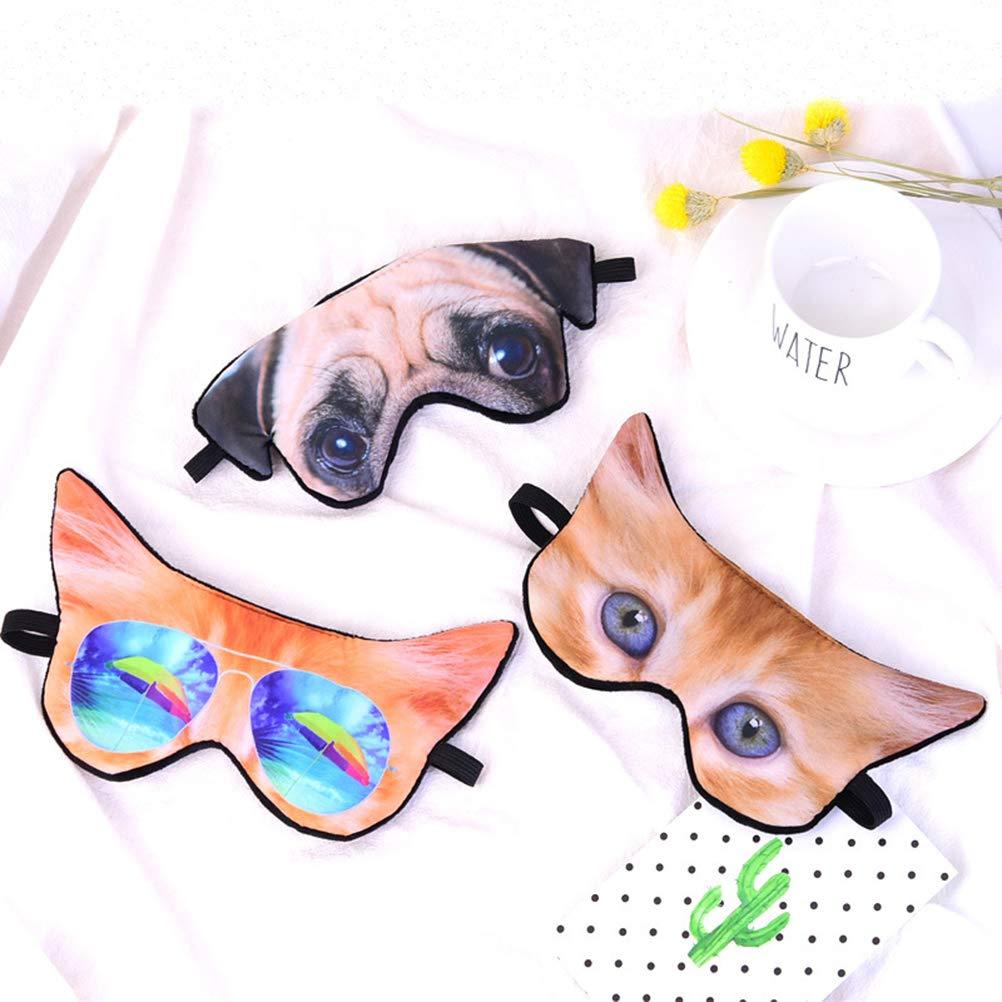 Healifty 3D Eye mask3D Dog Pattern Eye Mask Funny Shade Nap Cover Blindfold Sleeping Mask Eyepatch Sleep Goggles (Pug)