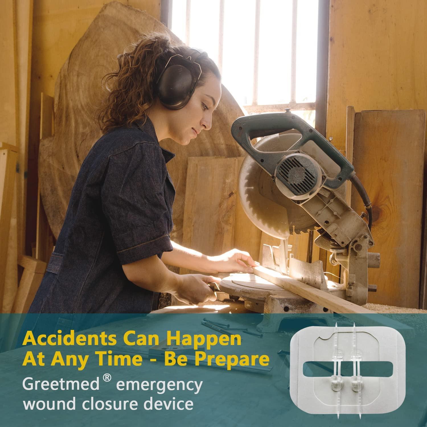 Greetmed Greetmed Zip Stitch Sutures Butterfly Bandaids 4 Pcs Zip Stitches for Wounds Care Laceration Closure Kit Zipstitch Bandages Quick Clot Emergency Zipstitch Wound Closure Device