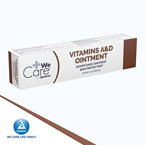 Dynarex Dynarex Vitamins A & D Ointment, Ointment with Vitamin A and Vitamin D for Body Chaffing, Diaper Rash, Cuts, White, 1 oz. Tube