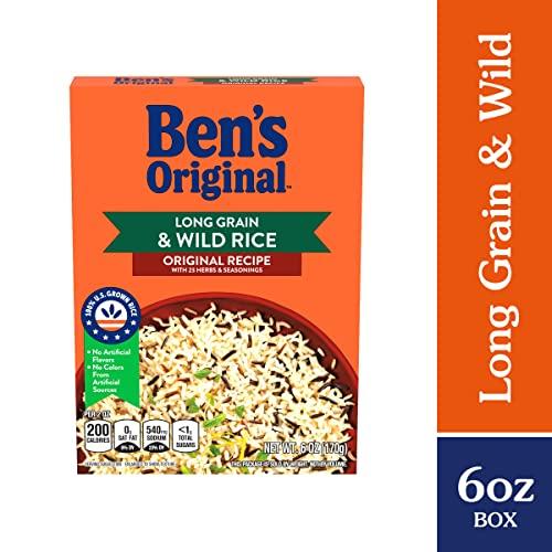BEN'S ORIGINAL BEN'S ORIGINAL Flavored Long Grain Rice & Wild Rice, Boxed Rice, 6 oz Box (Pack of 12)