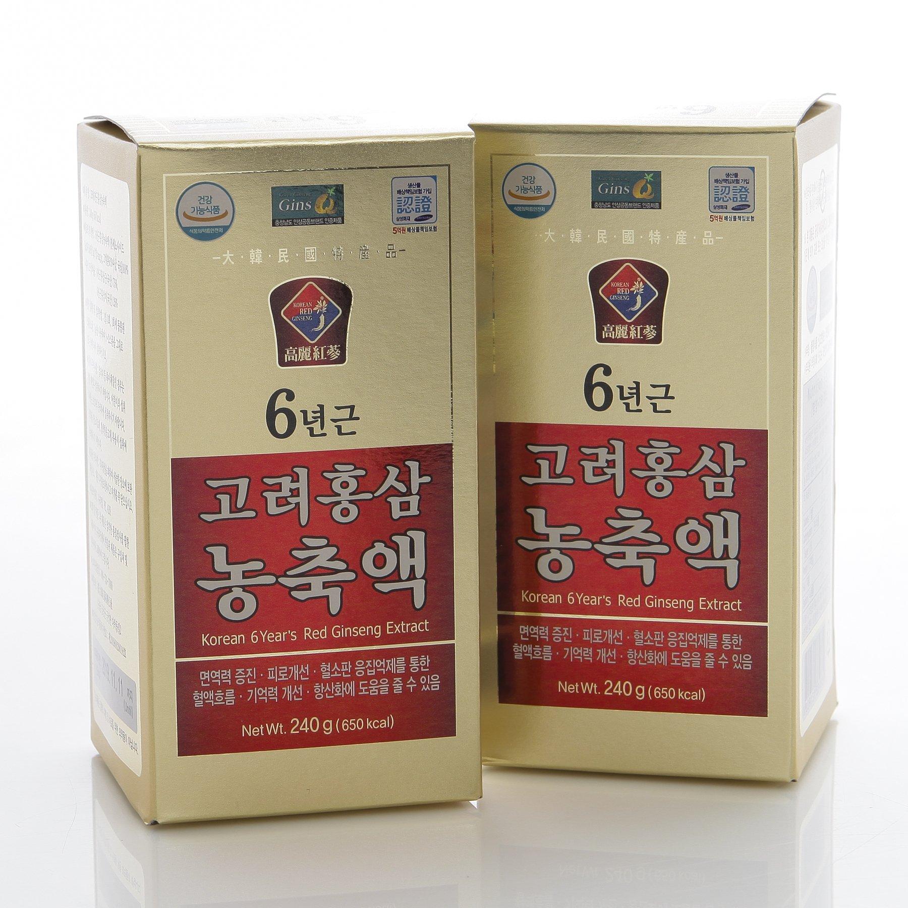 Dae Han Red Ginseng Promotion CO., LTD 240g(8.5oz), 100% Pure Korean 6years Root Red Ginseng Extract, Saponin, Panax