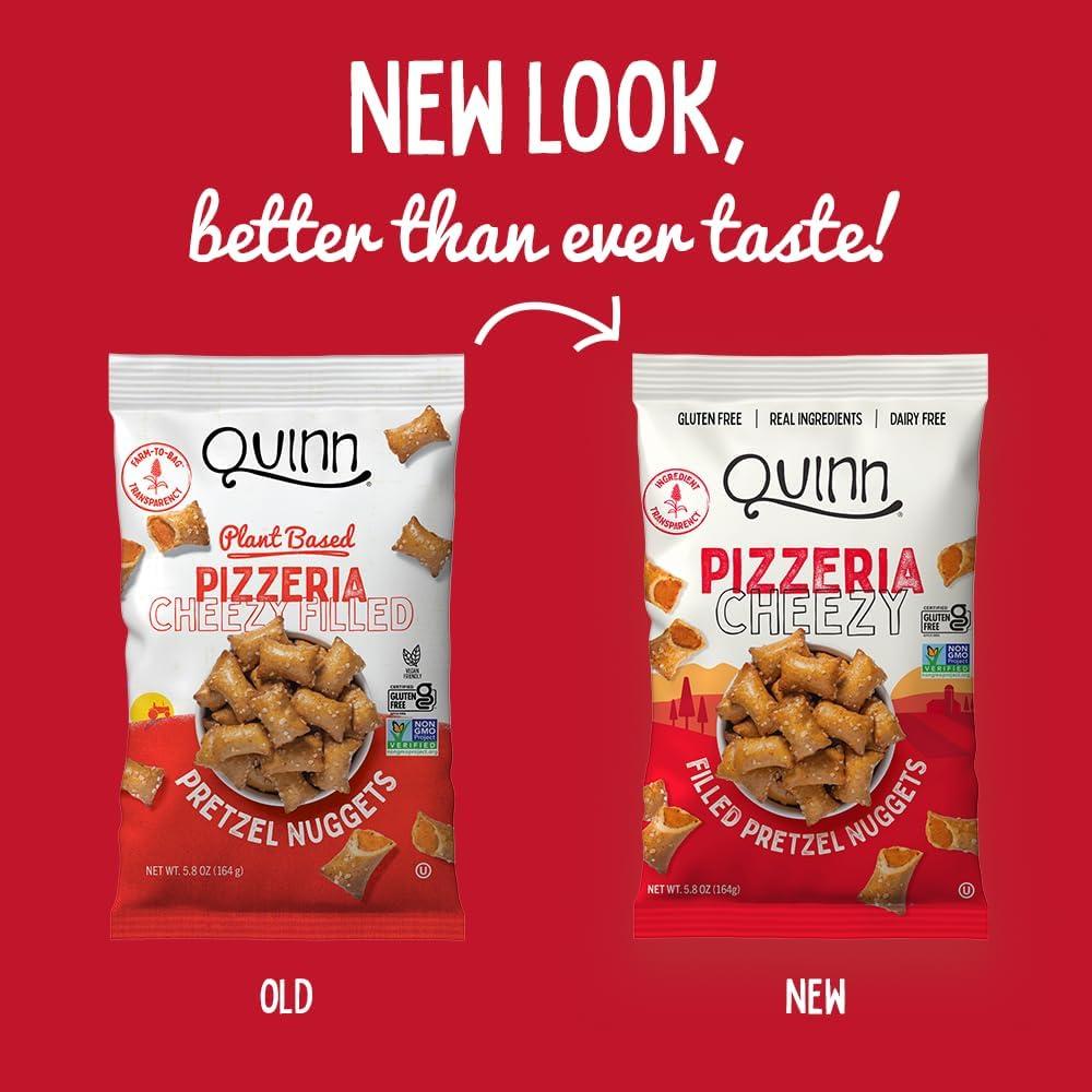 Quinn Quinn Pizzeria Cheezy Filled Pretzel Nuggets - Made with Real Ingredients, Whole Grain Sorghum, Sea Salt, Vegan, Gluten Free, Dairy Free, Non-GMO - 5.8 Oz (Pack of 8)