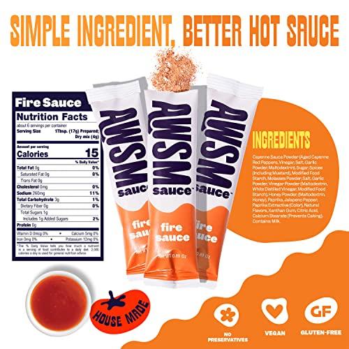 AWSM Sauce AWSM Sauce Chesapeake Fire Powdered Sauce | Savory and Spicy Hot Sauce, Just Add Water, Low Waste, Delicious and Sustainable Powdered Fire Sauce | Starter Kit, 1 Jar & 3 Sauce Packets