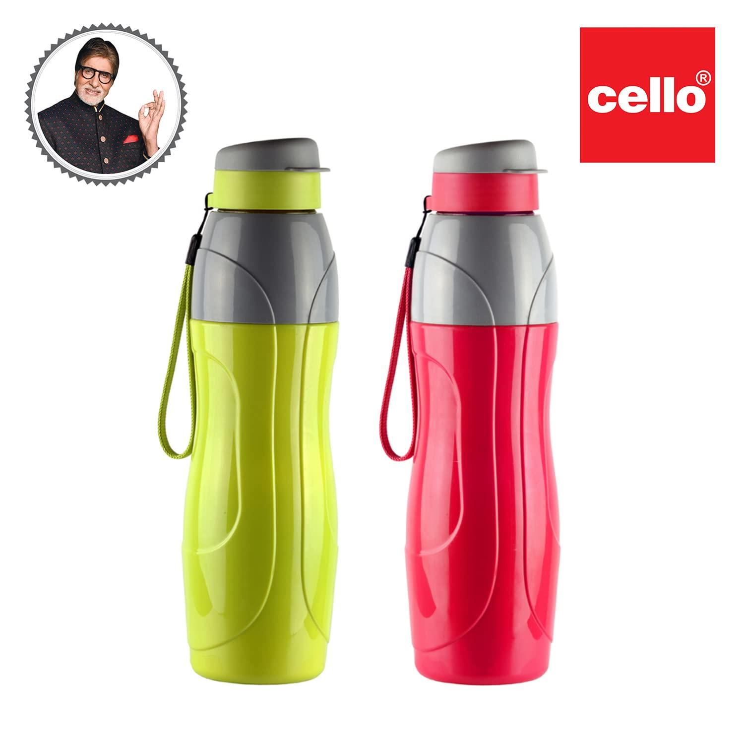 Cello Cello Puro Sports Plastic Water Bottle Set, 900ml, Set of 2, Assorted