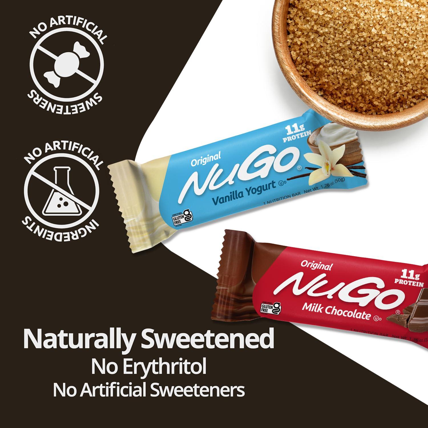 NuGo NuGo Original Variety, Vanilla Yogurt 15 bars & Chocolate 15 bars, 11g Protein, Gluten Free, 30 Count