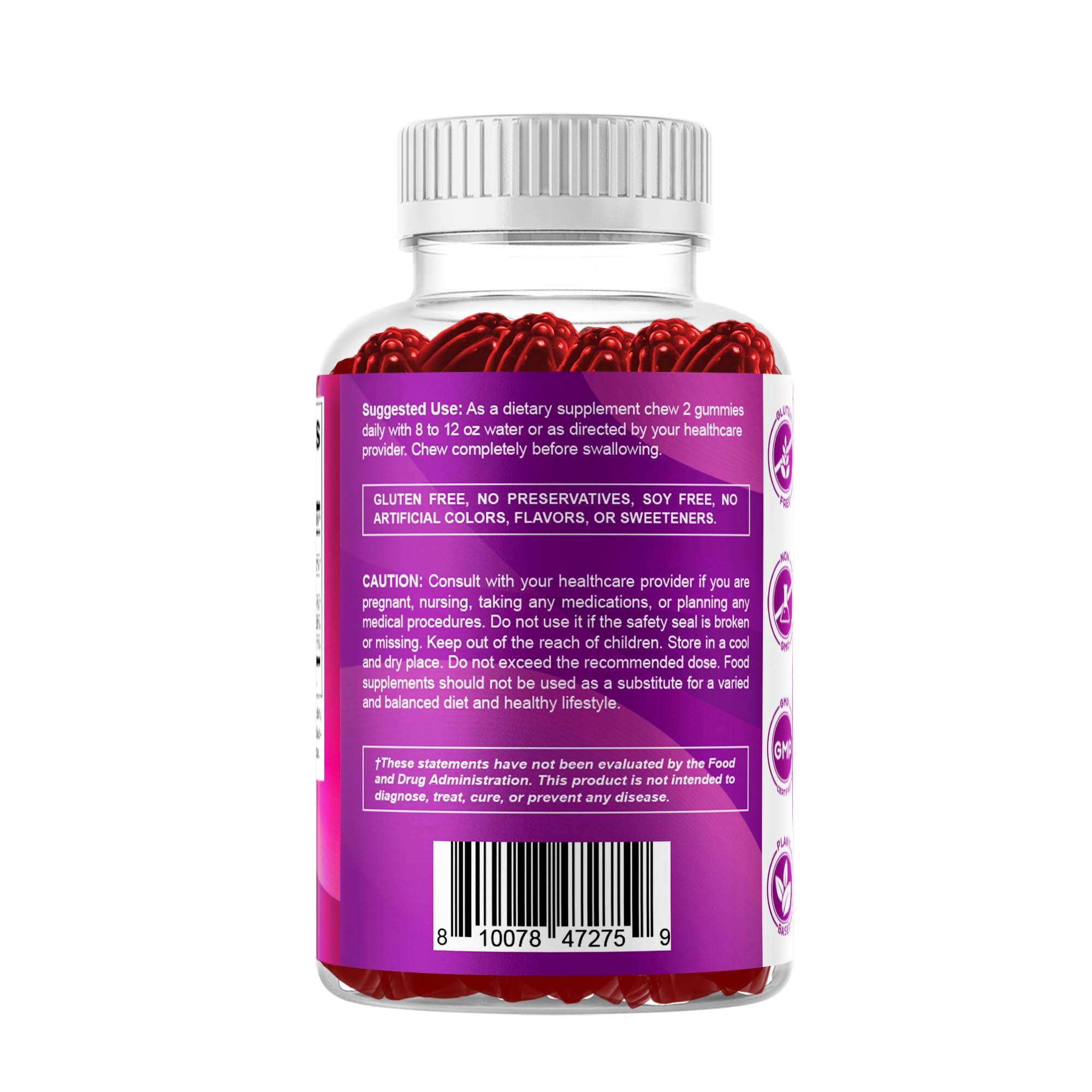 Vitamatic Vitamatic 2 Packs Vitamin B6 100mg - Strawberry Flavor - 60 Pectin Based Gummies - Supports Nervous System