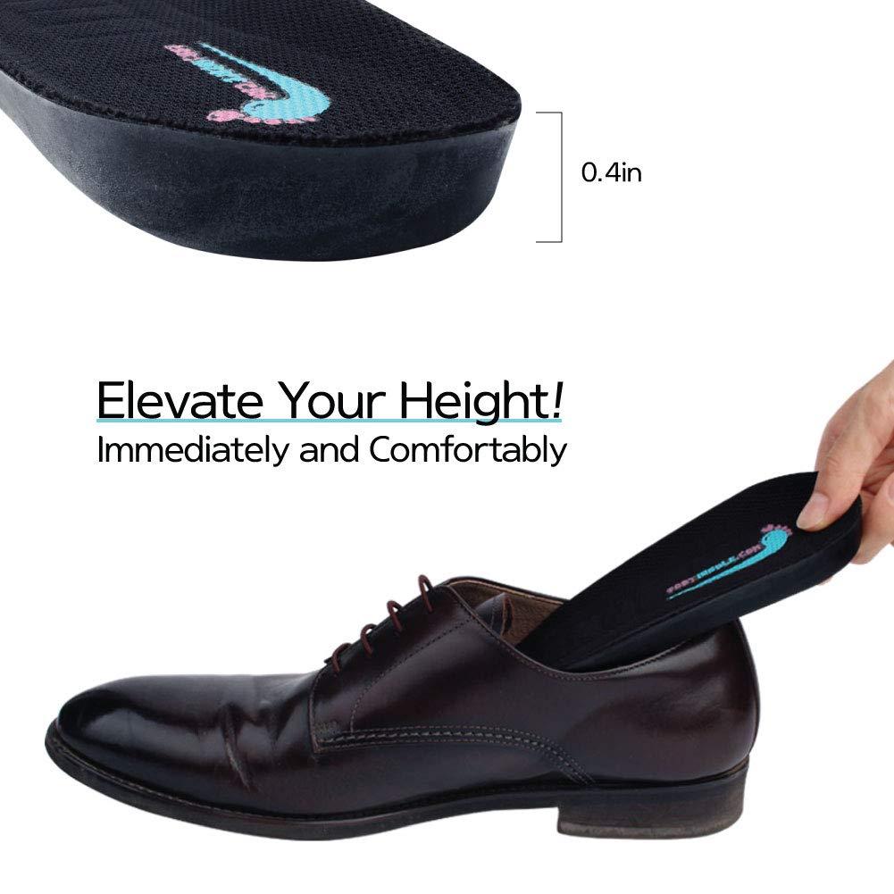 FOOTINSOLE.COM Height Increase Insole, Shoe Lift for Men Elevated Cushioned Inserts and Arch Support Comfort Insoles to Make You Taller (0.4\" UP (US Men\'s 7-11))