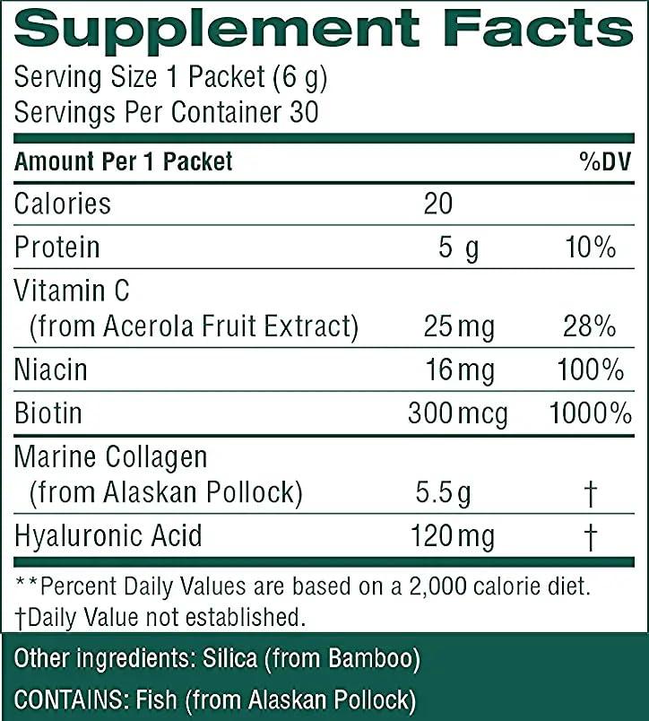 Nature\'s Sunshine Nature\'s Sunshine Marine Collagen - Premium Wild-Caught Alaskan Pollock Collagen Powder - Unflavored to-Go Sticks to Support Radiant Skin and Healthy Joints