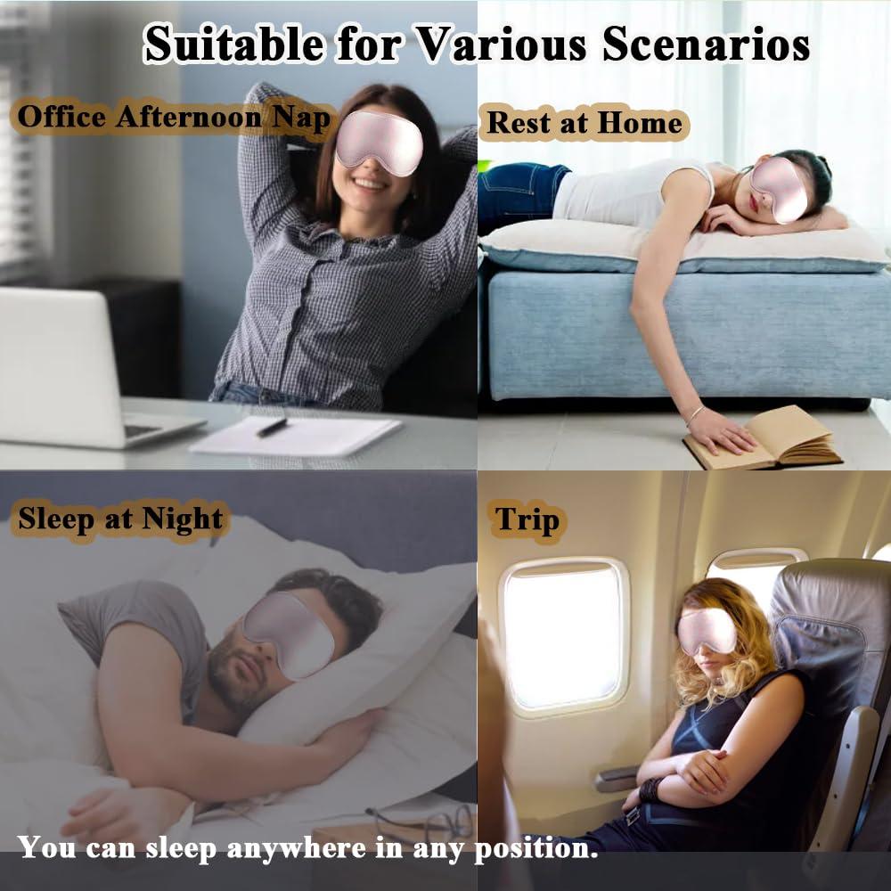 XUFAC 3D Eye Mask for Lash Extensions, Lash Sleeping Mask Eyelash Protector for Women, Light Blocking Deep Contoured Eye Covers for Sleeping with No Pressure Cup & Adjustable Strap for Sleep Yoga Travel