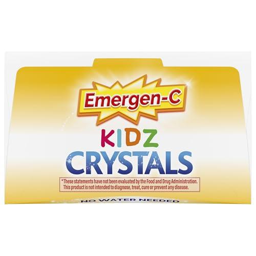 Emergen-C Emergen-C Kidz Crystals, Stocking Stuffer, On-the-Go Emergen-C Immune Support Supplement with Vitamin C, B Vitamins, Zinc and Manganese, Sparkly Strawberry - 56 Stick Packs